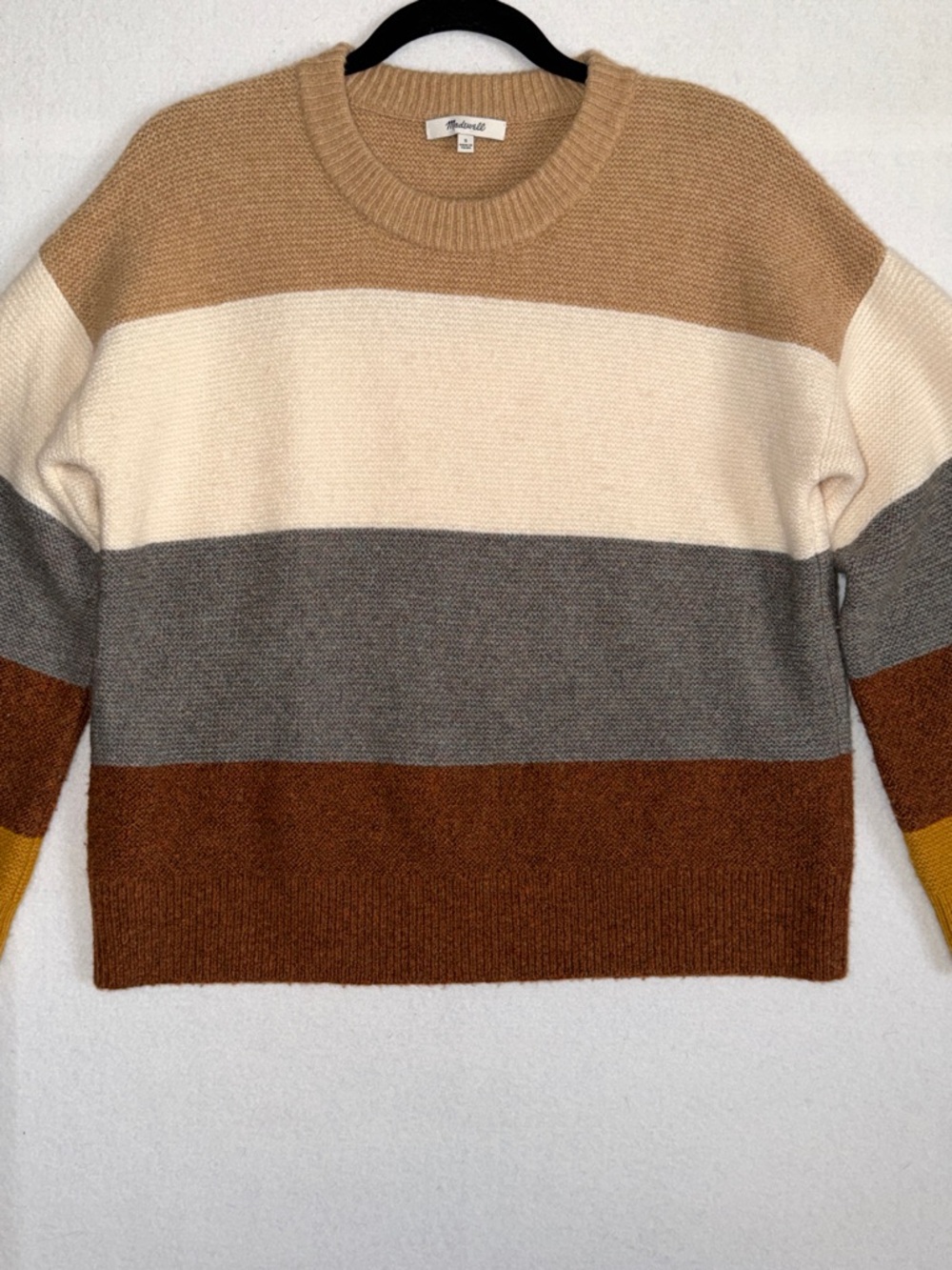 Madewell Color Block Striped Knit Crewneck Sweater - Picture 4 of 9